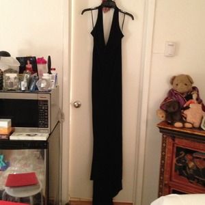 Pamela Dennis Oscar length black gown