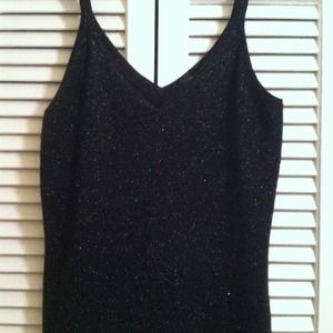 Black Ellen Tracy Cashmere Sparkle Tank