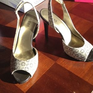 Guess peep toe heels