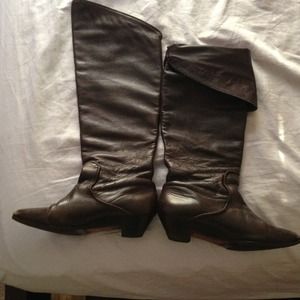 Frye over the knee brown boots