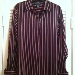 Black and Red Silk Blouse