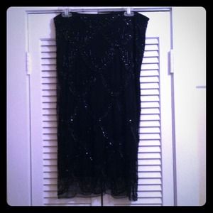 French Connection Black Beaded Skirt