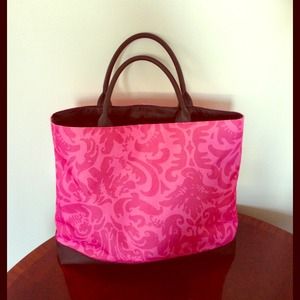 Estee Lauder Canvas & Faux Leather Tote Bag