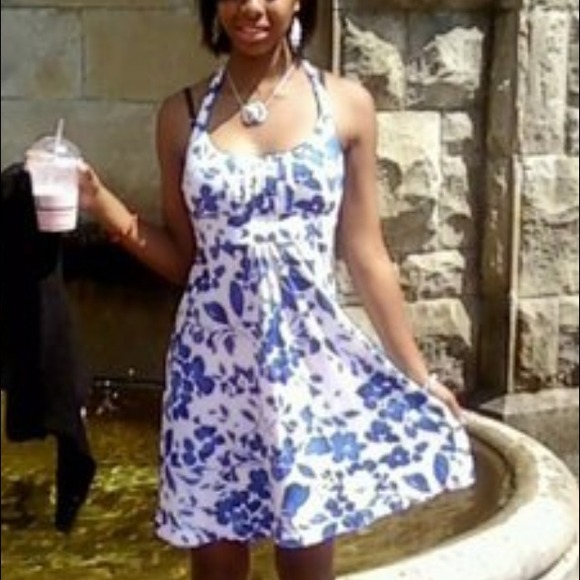 American eagle blue and white floral dress.