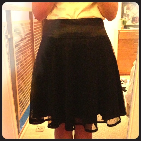 Betsy Johnson Black Crepe Skirt