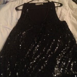 VERSONA sparkly shirt black sequin top