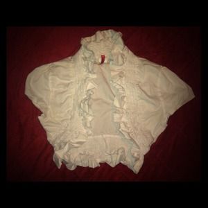 White Cropped short sleeved jacket, size M