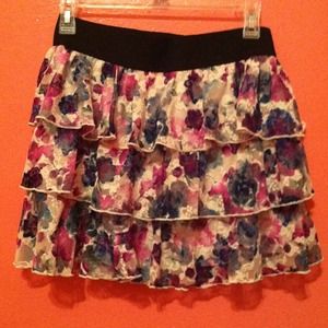 Vintage high-wasted skirt, & royal purple shirt!