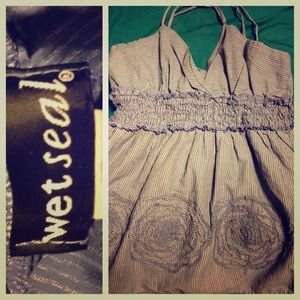 ❤Sold. Pinstriped wet seal tank top