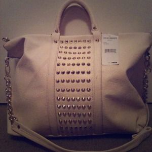 Brand new White Steve Madden gold studded purse