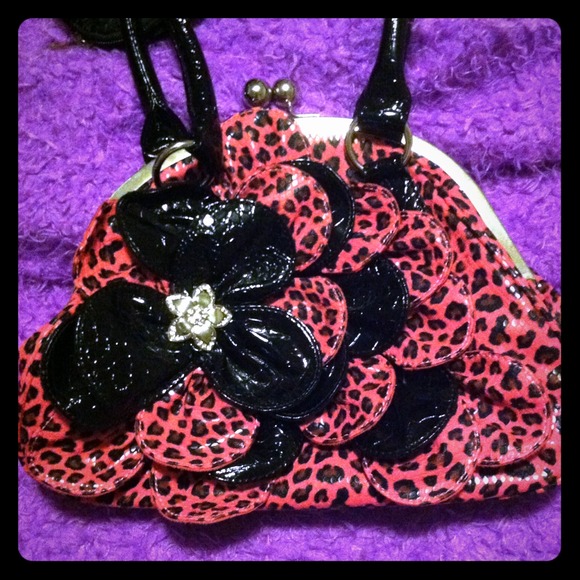 Reserved! Pink and black leopard purse!