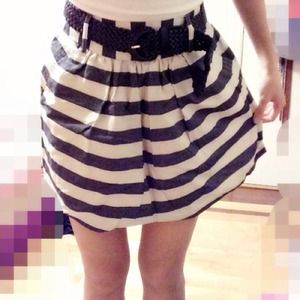 Blue/white stripes skirt. Belt included!