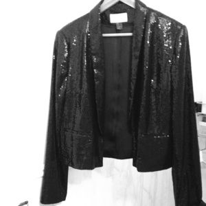 Dark blue sequence jacket. Size 14 (runs small)