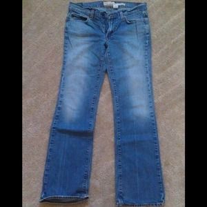 Boot cut jeans, ultra low waist