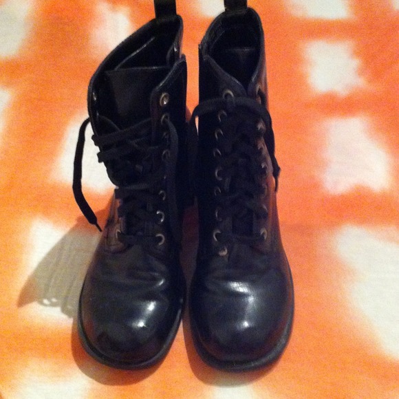 Black combat boots