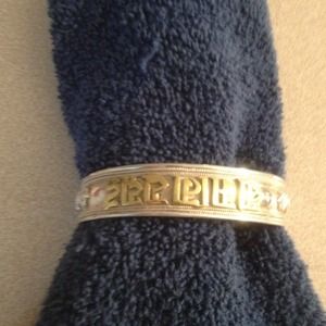 Heavy 925 and brass cuff bracelet