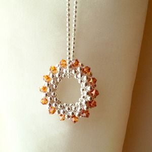 Sterling Silver & Crystal Circle Necklace