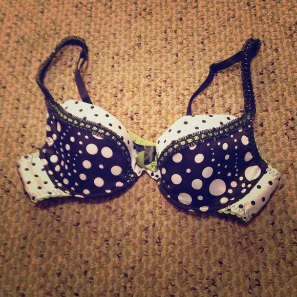 SOLD Black and white polka dot push-up bra