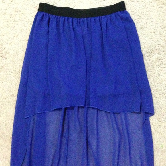 Royal blue high low skirt - Picture 2 of 2