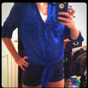 🌷Reserved🌷Royal blue top and white button up top