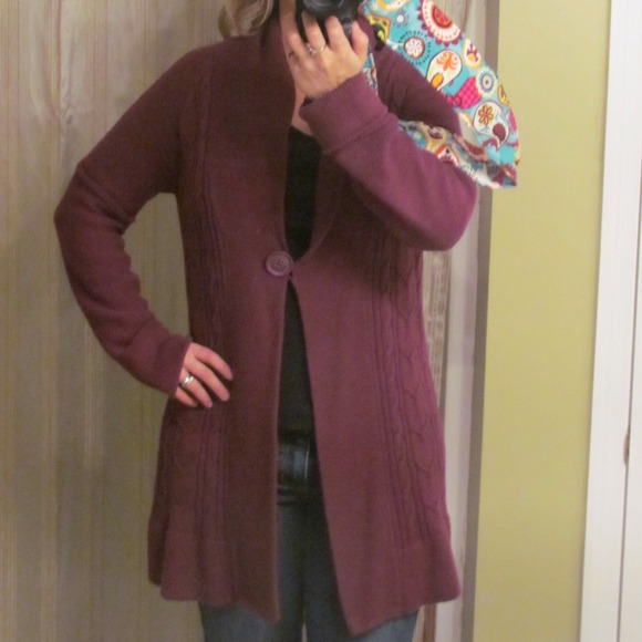 Merona plum duster sweater