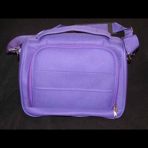Purple cosmetic tote