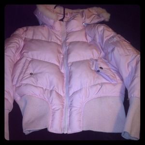 Pink puffy coat