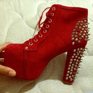 Jeffrey Campbell Lita Spike suede red size 10