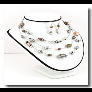 🎉HP 🎉Tri-tone Earrings and Necklace Set