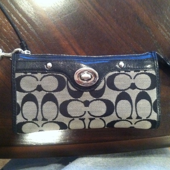 Black and gray coach wallet / wristlet