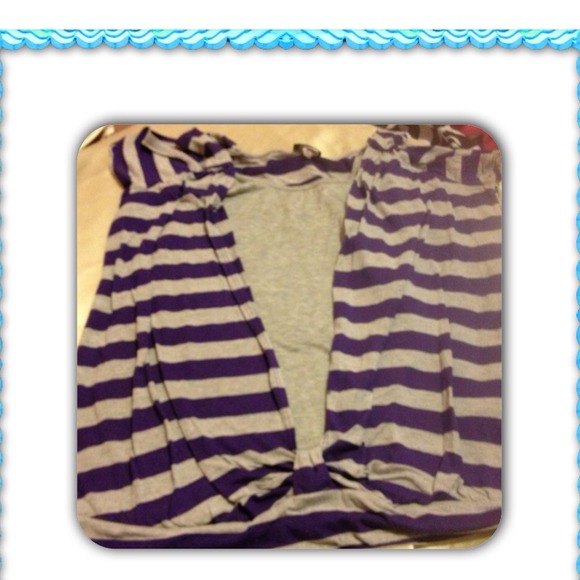 Pink and Gray short sleeve shirt.