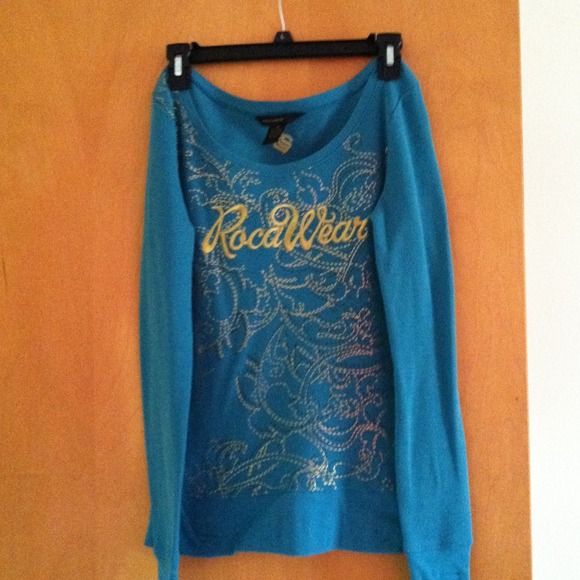 Turquoise and gold Rocawear shirt