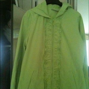 REDUCED!!!Sport Saavy Green Ruffled Hoodie!!!!!