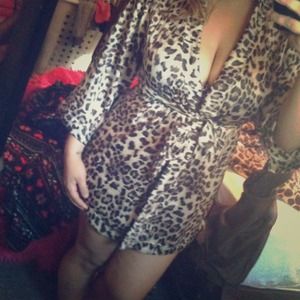 Sexy and silky leopard print robe