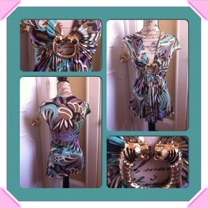 ✨Nordstrom Animal Print Blouse with leopard buckle