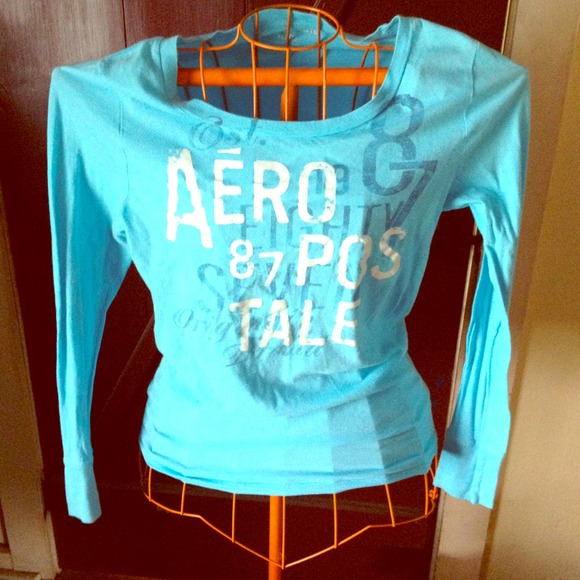 Light blue Aeropostale long sleeve shirt - Picture 1 of 3