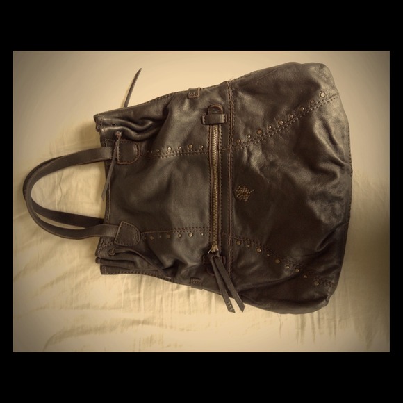 Gunmetal gray leather Lucky Brand purse