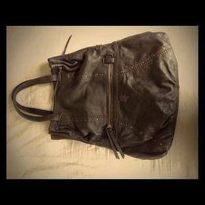 Gunmetal gray leather Lucky Brand purse