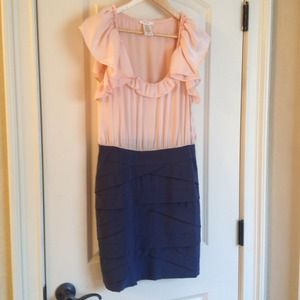 Light pink and navy dress