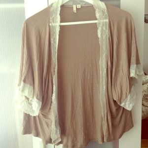 Short sleeve cardigan.