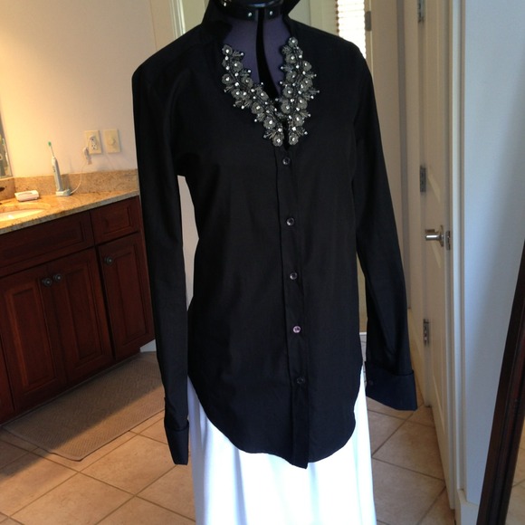 ETRO Embellished Black Blouse - Picture 3 of 4
