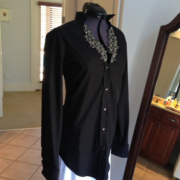 ETRO Embellished Black Blouse - Picture 4 of 4