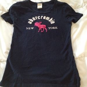 Short sleeve navy blue Abercrombie Kids T-shirt