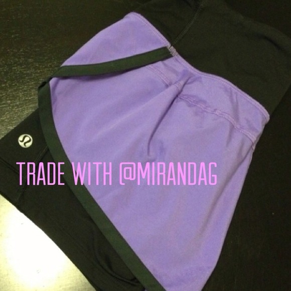 FOR @mirandag! Purple lulu speed shorts w/ spandex