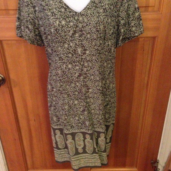 Olive Green Beaded Dress (1)
