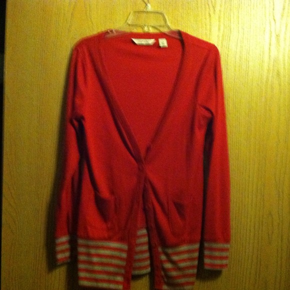 TRADED  Red Cardigan and Blue Forever 21 Top