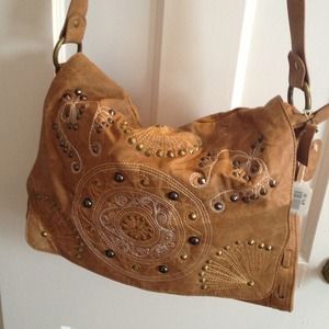 Studded messenger bag
