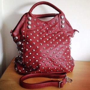 Red Studded Handbag