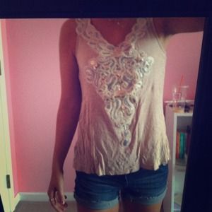 Tan sequin tank