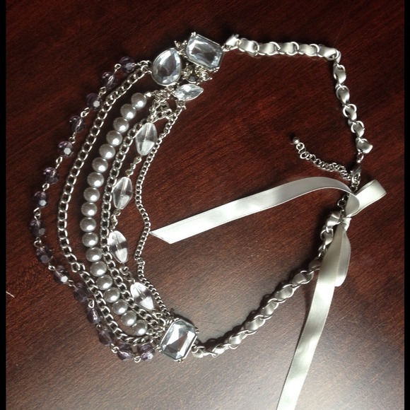 Necklace ribbon meets sparkle - Picture 2 of 2